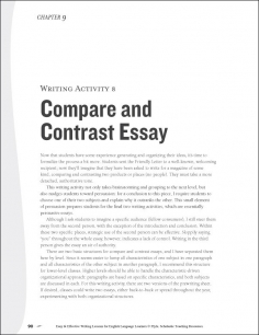 Essay comparison and contrast sample